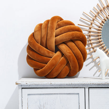Knotted Ball Plush Decorative Cushion 35x35cm | 10 Colours