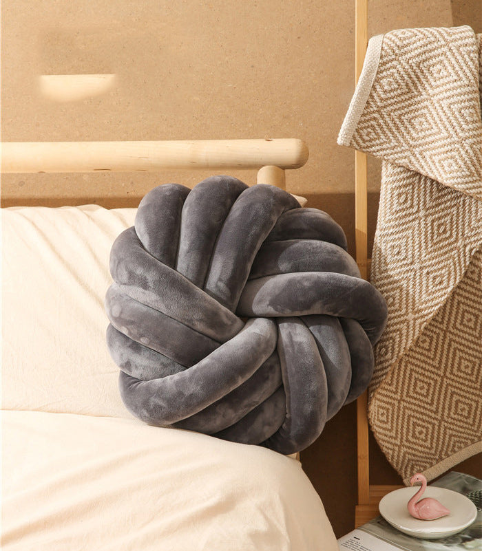 Knotted Ball Plush Decorative Cushion 35x35cm | 10 Colours