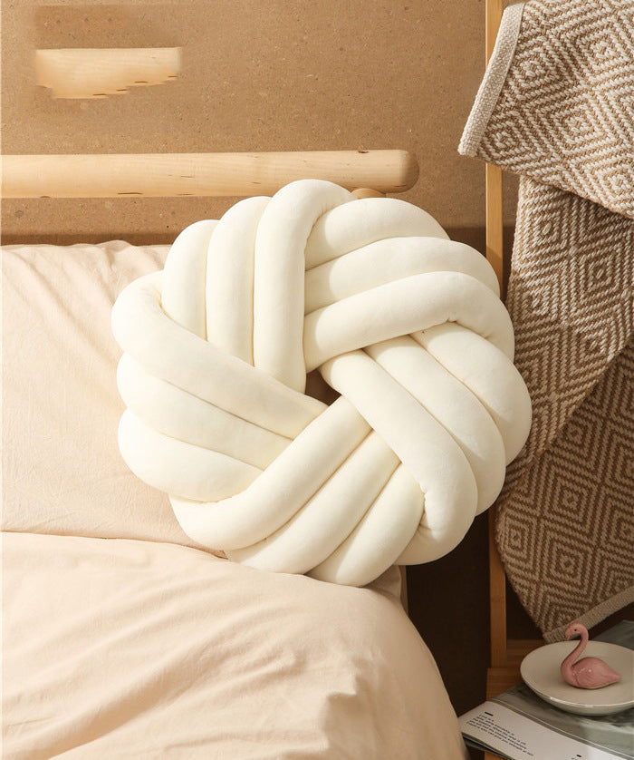 Knotted Ball Plush Decorative Cushion 35x35cm | 10 Colours