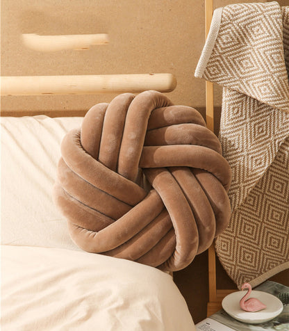 Knotted Ball Plush Decorative Cushion 35x35cm | 10 Colours