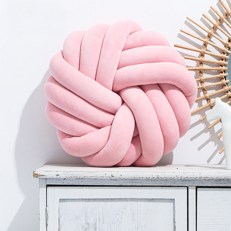 Knotted Ball Plush Decorative Cushion 35x35cm | 10 Colours