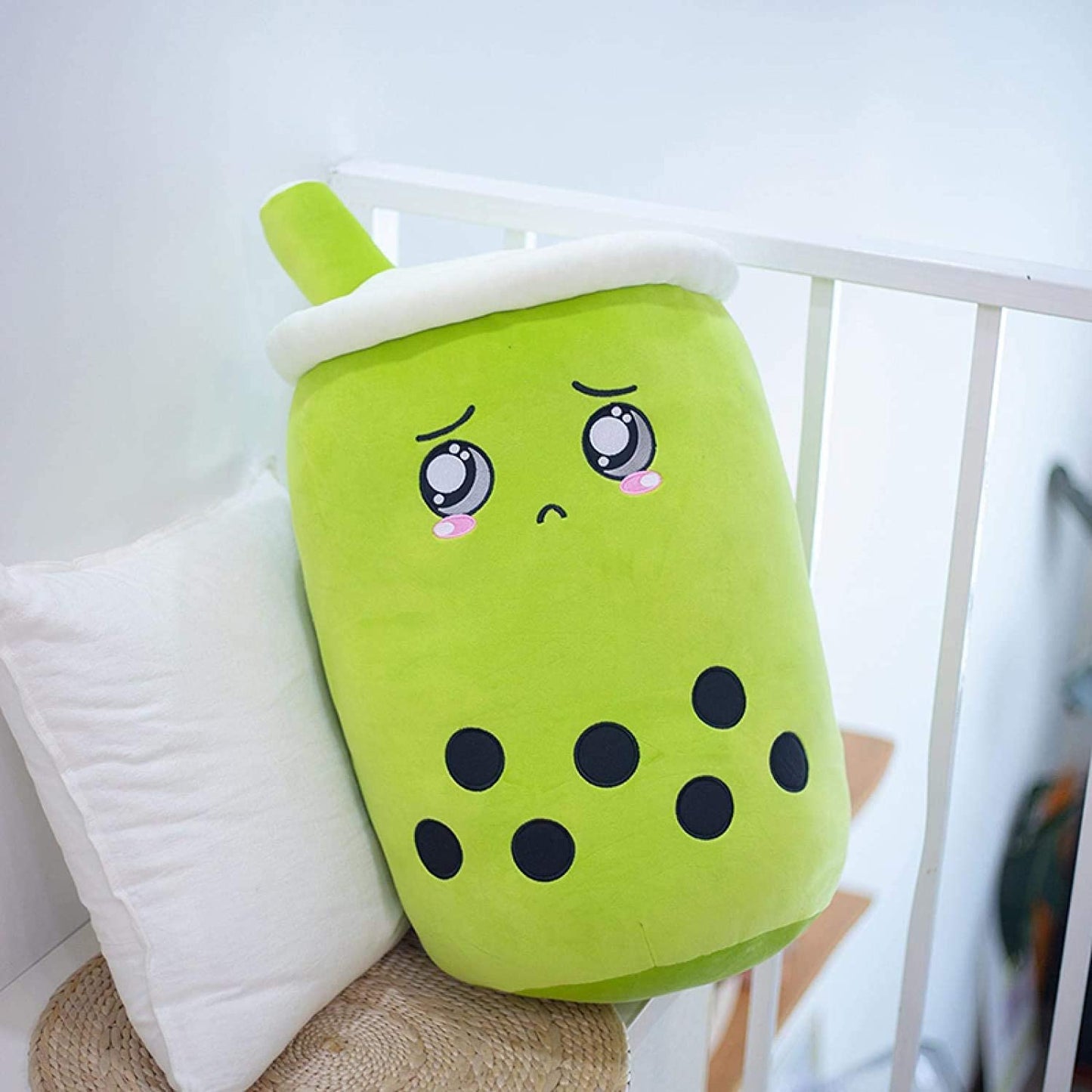 Boba Tea Plush Pillow Cushion - Soft Bubble Tea Stuffed Toy
