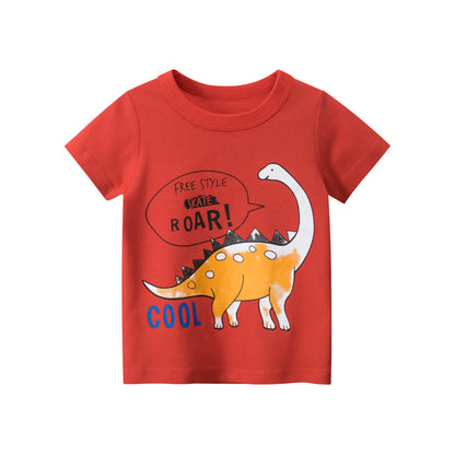 Boys' Cartoon Print Cotton T-Shirt | Soft & Breathable Summer Top