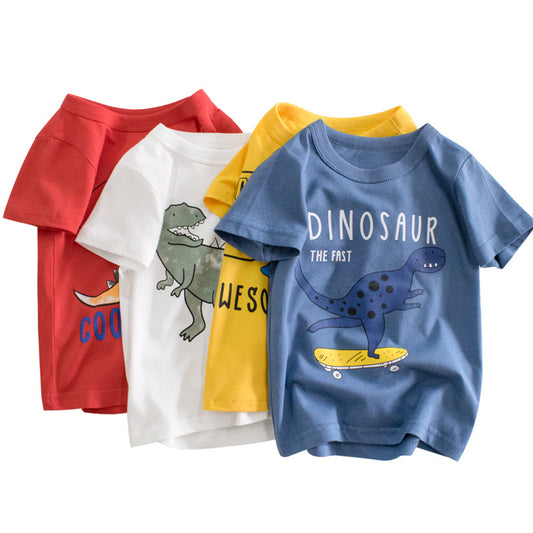 Boys' Cartoon Print Cotton T-Shirt | Soft & Breathable Summer Top