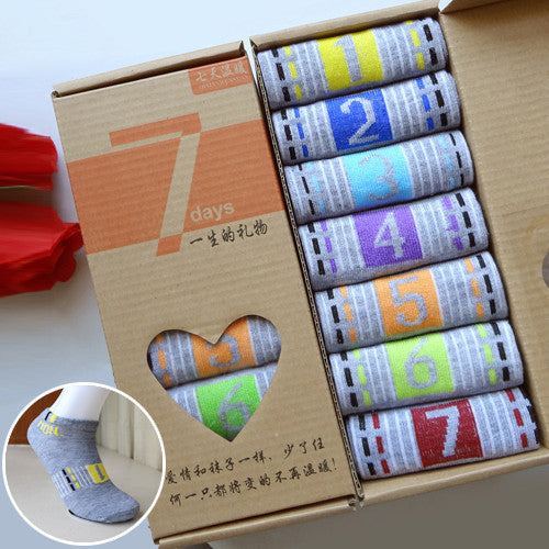 Men's Numbered Day Socks 14-Pair Pack – Polycotton Mid-Tube