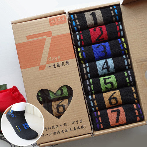 Men's Numbered Day Socks 14-Pair Pack – Polycotton Mid-Tube