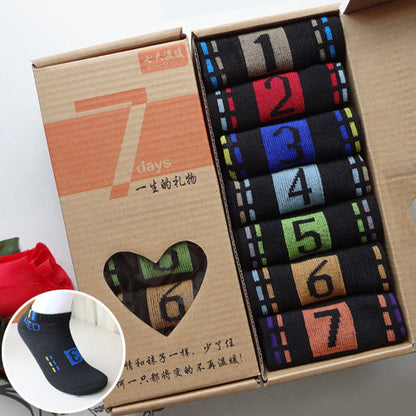 Men's Numbered Day Socks 14-Pair Pack – Polycotton Mid-Tube