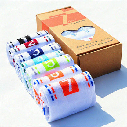 Men's Numbered Day Socks 14-Pair Pack – Polycotton Mid-Tube