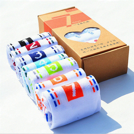 Men's Numbered Day Socks 14-Pair Pack – Polycotton Mid-Tube