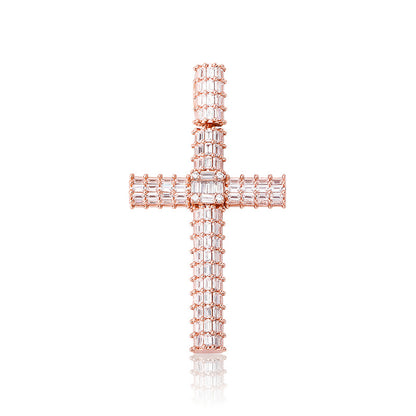 Unisex Iced Out Cross Pendant Necklace – Micro Pavé CZ Hip Hop Charm