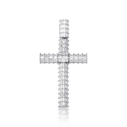 Unisex Iced Out Cross Pendant Necklace – Micro Pavé CZ Hip Hop Charm