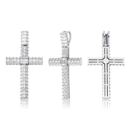 Unisex Iced Out Cross Pendant Necklace – Micro Pavé CZ Hip Hop Charm