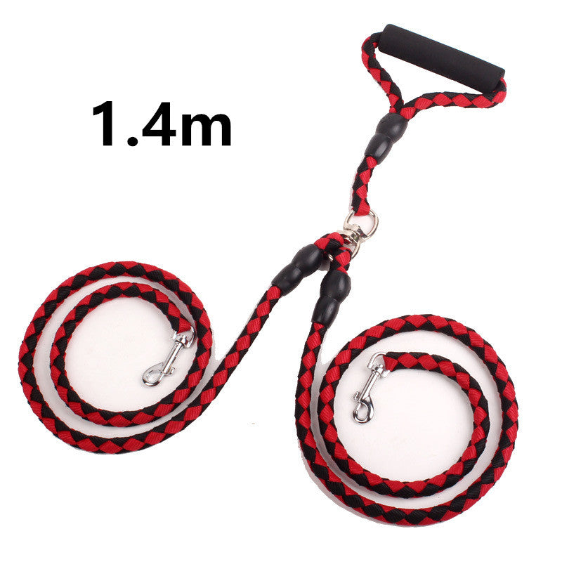 Heavy-Duty Reflective Dog Leash | Double-Ended Rope Lead with Padded Handle