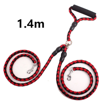 Heavy-Duty Reflective Dog Leash | Double-Ended Rope Lead with Padded Handle
