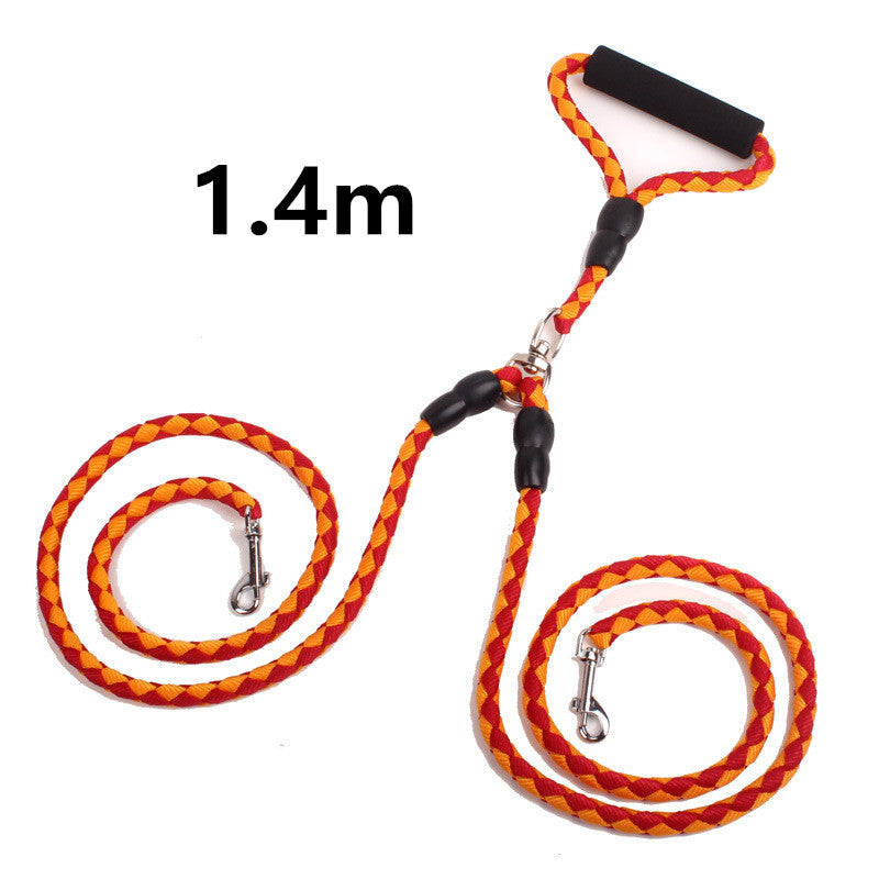 Heavy-Duty Reflective Dog Leash | Double-Ended Rope Lead with Padded Handle