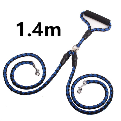Heavy-Duty Reflective Dog Leash | Double-Ended Rope Lead with Padded Handle