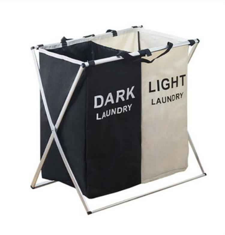 Collapsible Laundry Hamper – Foldable Oxford Cloth Laundry Basket with Compartments