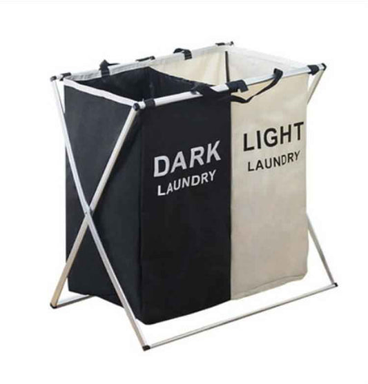Collapsible Laundry Hamper – Foldable Oxford Cloth Laundry Basket with Compartments