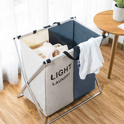 Collapsible Laundry Hamper – Foldable Oxford Cloth Laundry Basket with Compartments
