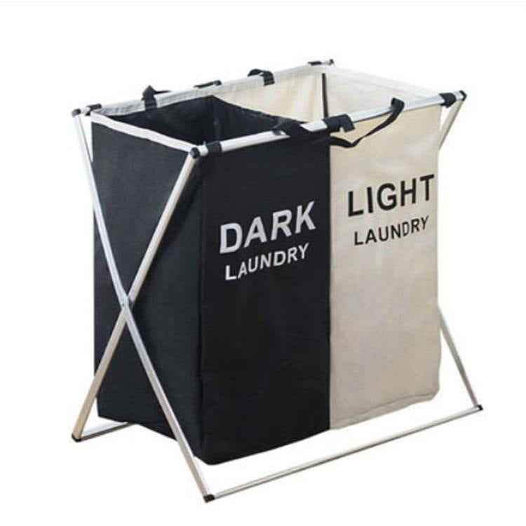 Collapsible Laundry Hamper – Foldable Oxford Cloth Laundry Basket with Compartments