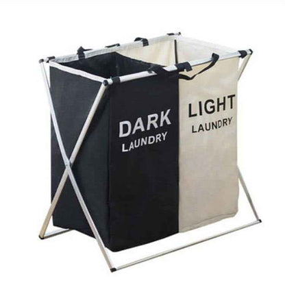 Collapsible Laundry Hamper – Foldable Oxford Cloth Laundry Basket with Compartments