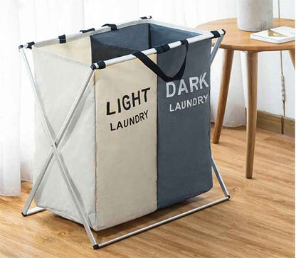 Collapsible Laundry Hamper – Foldable Oxford Cloth Laundry Basket with Compartments