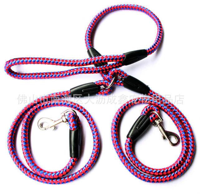 Heavy-Duty Reflective Dog Leash | Double-Ended Rope Lead with Padded Handle