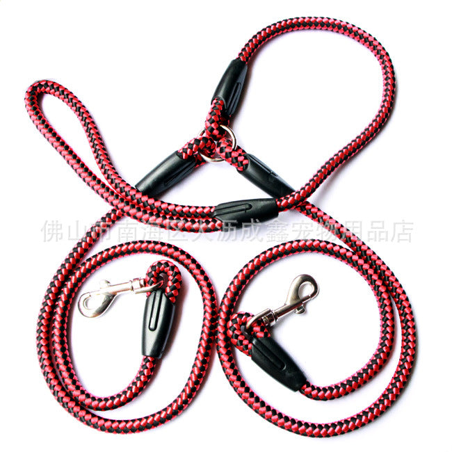 Heavy-Duty Reflective Dog Leash | Double-Ended Rope Lead with Padded Handle