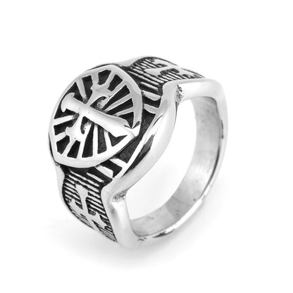 Men's Stainless Steel Crusader Cross Ring – Vintage Templar Band