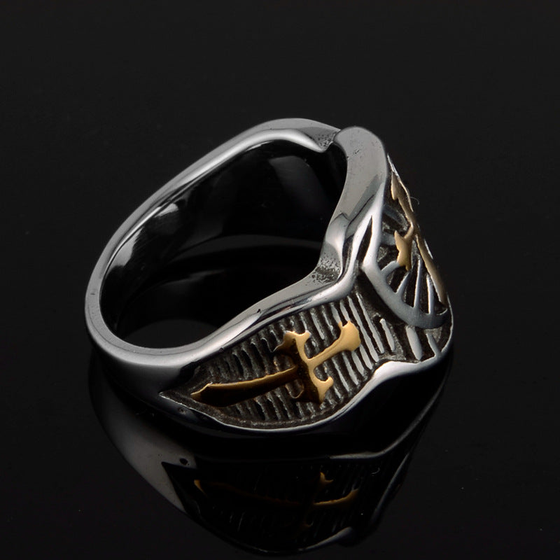 Men's Stainless Steel Crusader Cross Ring – Vintage Templar Band