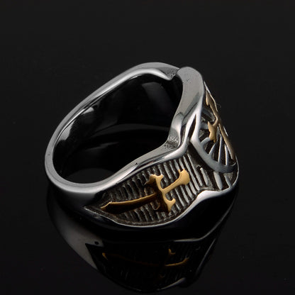 Men's Stainless Steel Crusader Cross Ring – Vintage Templar Band