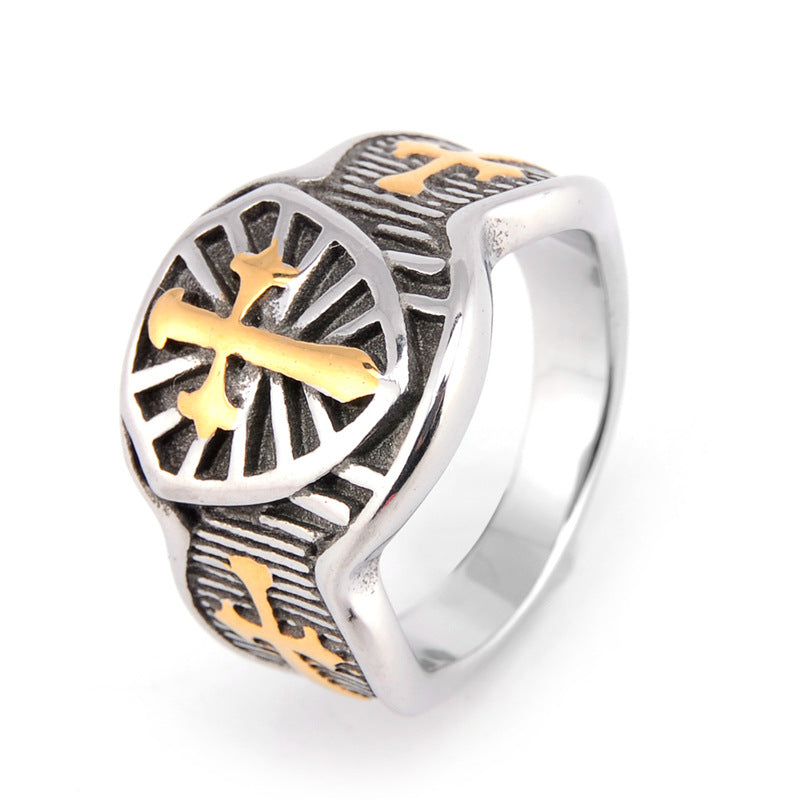 Men's Stainless Steel Crusader Cross Ring – Vintage Templar Band