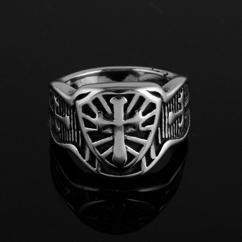 Men's Stainless Steel Crusader Cross Ring – Vintage Templar Band