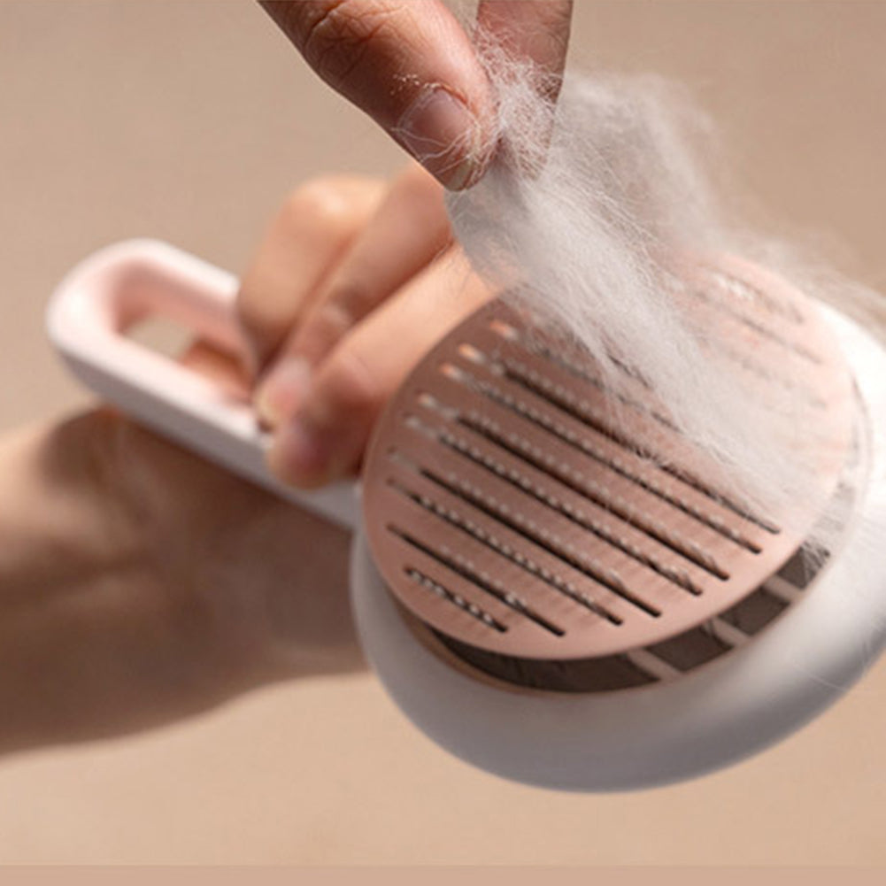 Self-Cleaning Pet Slicker Brush | Stainless Steel Pin Grooming Comb