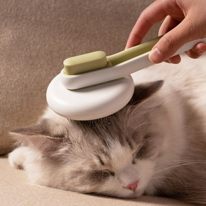 Self-Cleaning Pet Slicker Brush | Stainless Steel Pin Grooming Comb