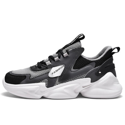 Men's Korean-Style PU Casual Trainers – All-Match Outdoor Sports Shoes