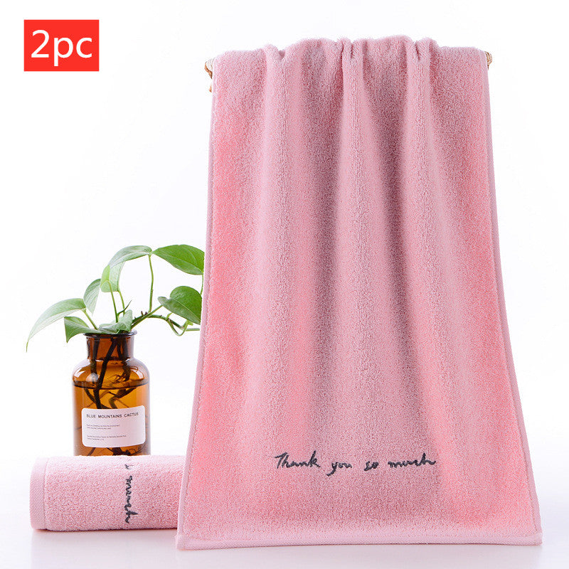 Long-Staple Cotton Embroidered Face Towel 2-Pack | 74x34cm