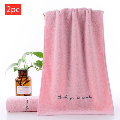 Long-Staple Cotton Embroidered Face Towel 2-Pack | 74x34cm