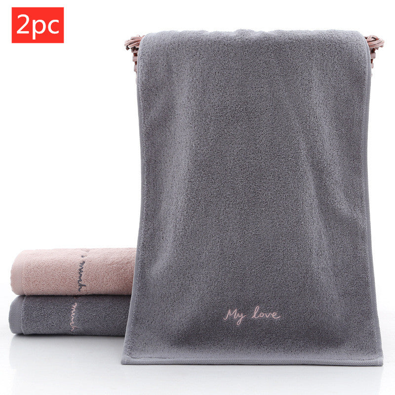 Long-Staple Cotton Embroidered Face Towel 2-Pack | 74x34cm