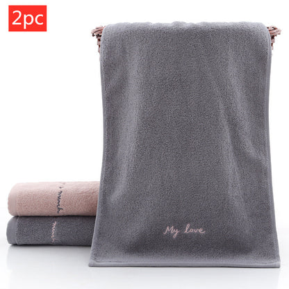 Long-Staple Cotton Embroidered Face Towel 2-Pack | 74x34cm