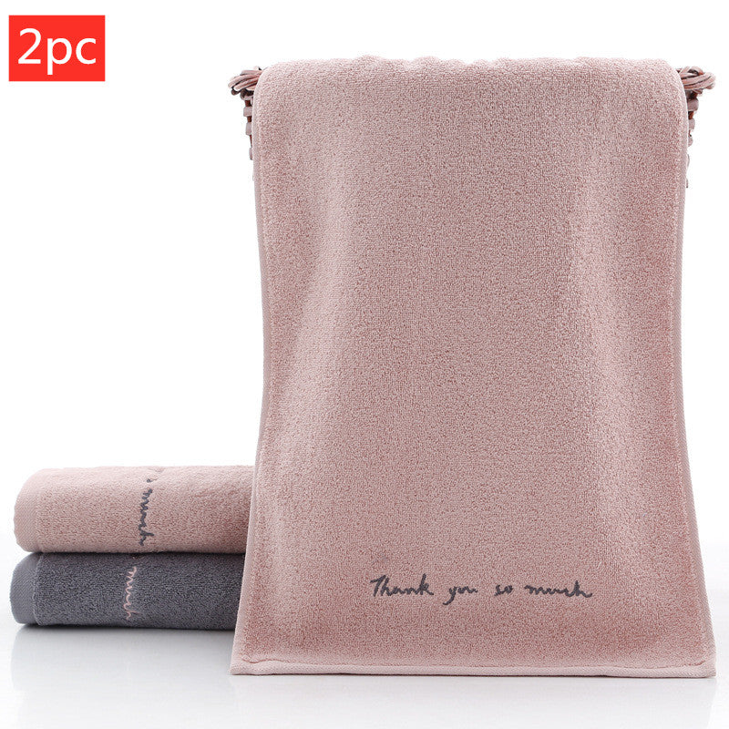 Long-Staple Cotton Embroidered Face Towel 2-Pack | 74x34cm