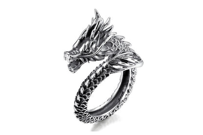 Men's Copper Dragon Ring – Retro Domineering Adjustable Animal Band