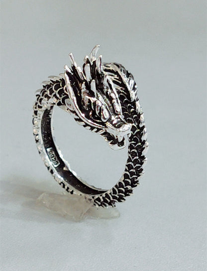 Men's Copper Dragon Ring – Retro Domineering Adjustable Animal Band