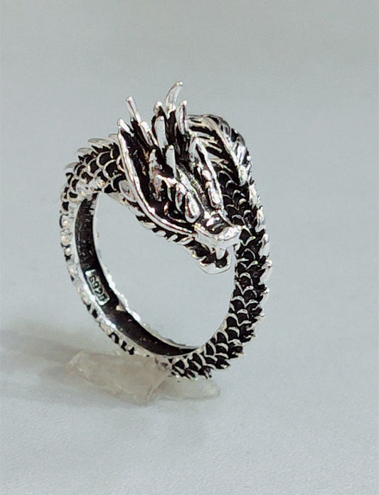 Men's Copper Dragon Ring – Retro Domineering Adjustable Animal Band