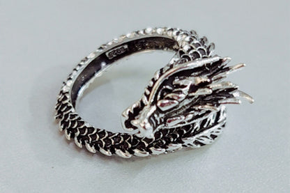 Men's Copper Dragon Ring – Retro Domineering Adjustable Animal Band