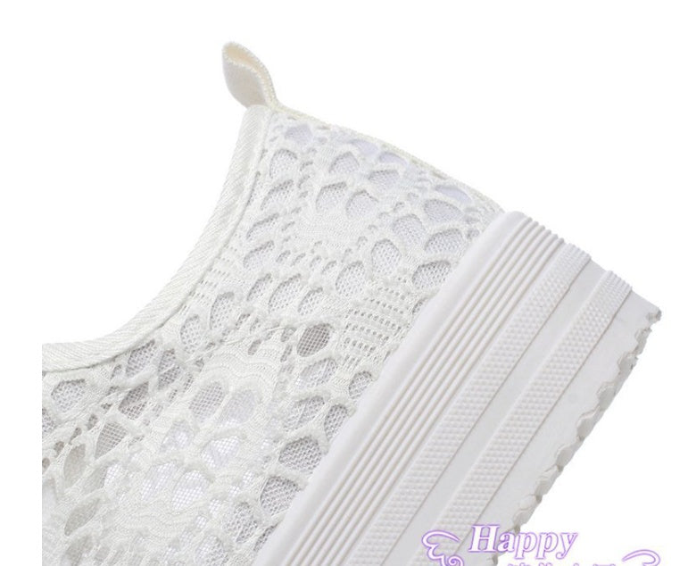 Women's White Canvas Lace-Up Trainers | EU 35–43