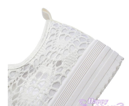 Women's White Canvas Lace-Up Trainers | EU 35–43