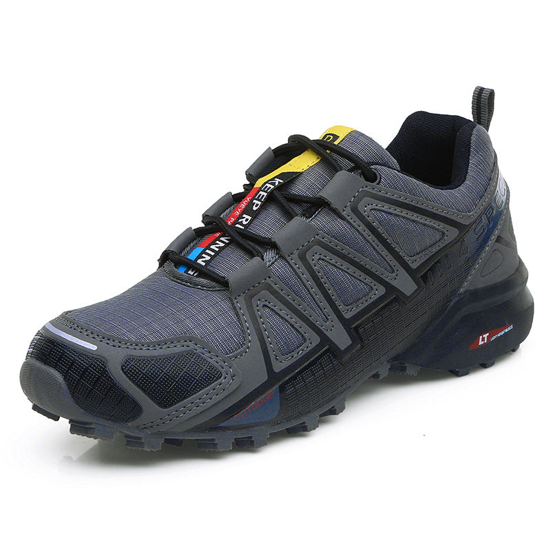 Men's Synthetic Leather Outdoor Hiking Shoes - Rubber Sole Trail Casual