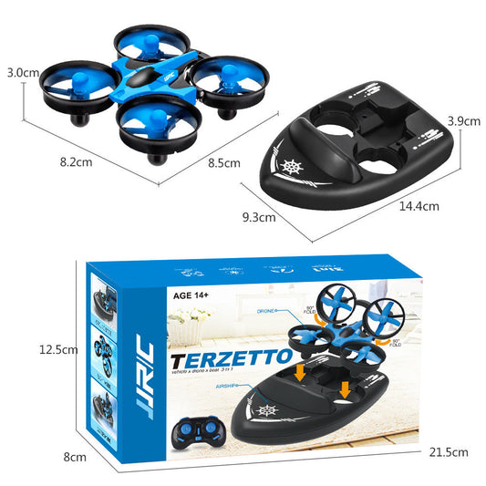 4-Channel Tri-Mode RC Drone | Sea, Land & Air