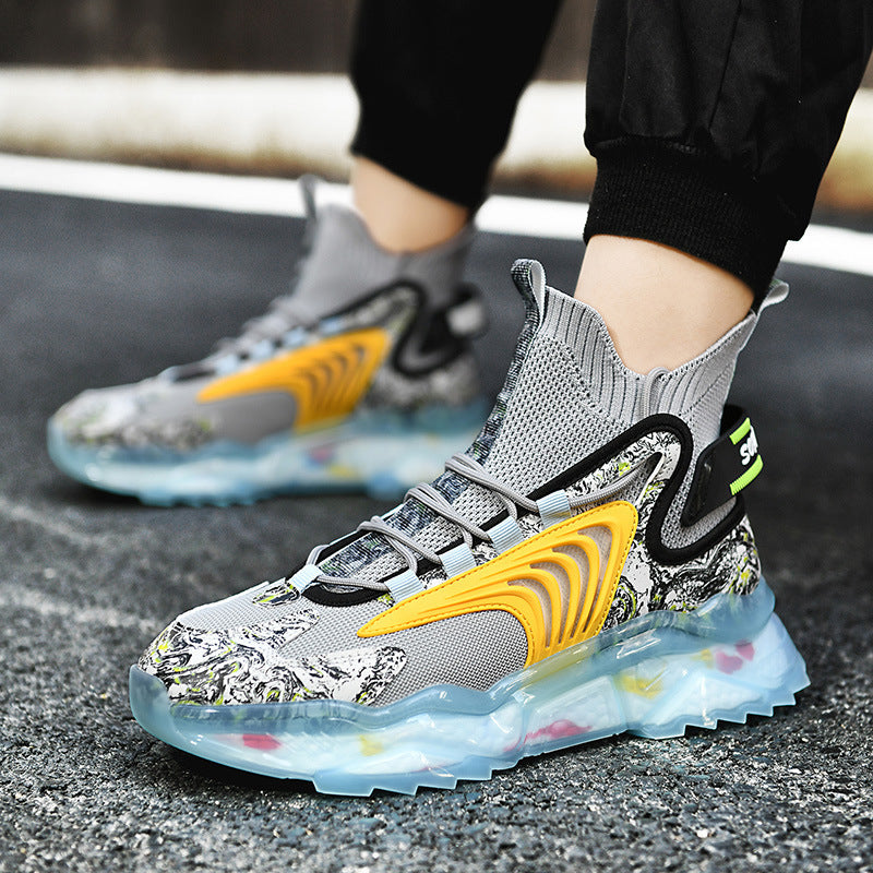 Men's Height-Boosting Blade Sports Trainers – Shock-Absorbing Mesh Running Shoes